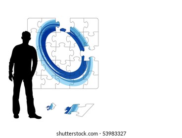 The businessman. An abstract background.