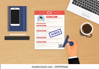 Businessman accepted CV sitting in the office