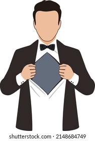 Businessman acting like a power man