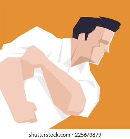 Businessman in action vector illustration.