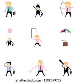 businessman activities set