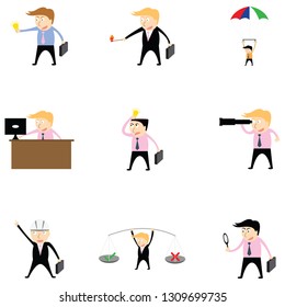 businessman activities set