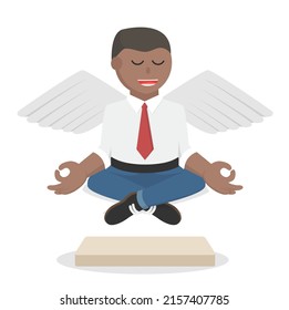 businessman african angel relaxation design character on white background
