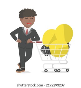 businessman african buy the idea design character on white background