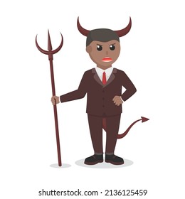 businessman african demon red entrepreneur design character on white background