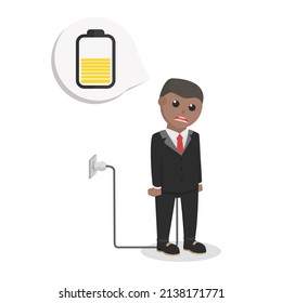 businessman african energy charging design character on white background