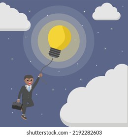 businessman african idea lighten at the dark design character on white background