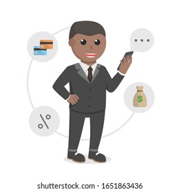 businessman african mobile banking design people
