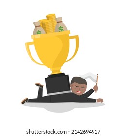 businessman african overload wealth and appreciation design character on white background