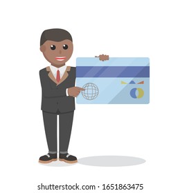 businessman african showing card design people