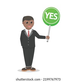 businessman african showing yes sign design character on white background