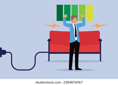 businessman after getting some rests and waking up energized 2D flat vector concept for banner, website, illustration, landing page, flyer, etc