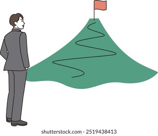 Businessman aiming for the goal