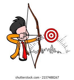 Businessman aiming the target. Business concept vector illustration design