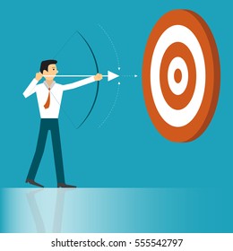 businessman is aiming target. business concept illustration.