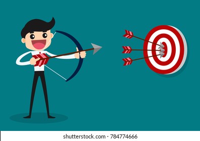 Businessman aiming target. Concept business. vector illustration design.