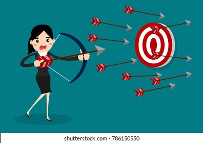 Businessman aiming target. Concept business. vector illustration design.