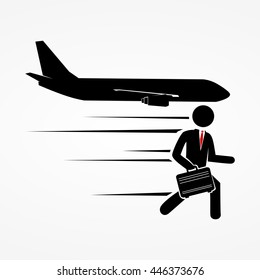 Businessman and airplane
