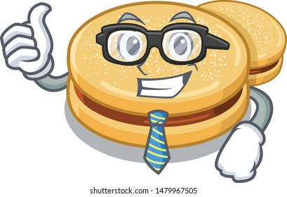 Businessman alfajores with in the cartoon shape