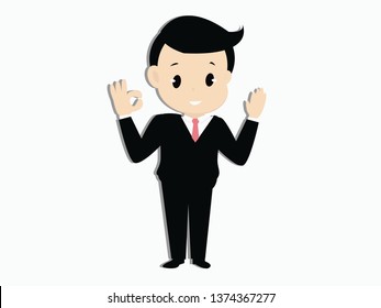 businessman all right gesture