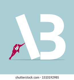 Businessman and alphabet design. Isolated on blue background.