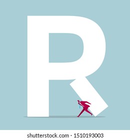 Businessman and alphabet design. Isolated on blue background.
