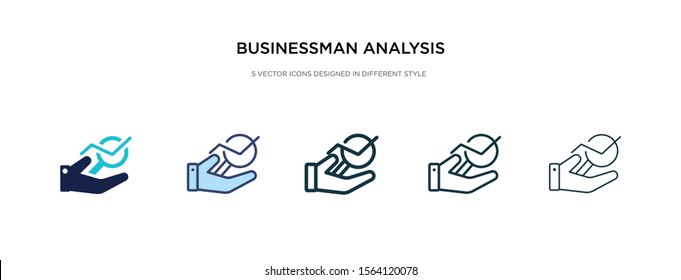 businessman analysis icon in different style vector illustration. two colored and black businessman analysis vector icons designed in filled, outline, line and stroke style can be used for web,