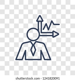 Businessman analysis icon. Trendy linear Businessman analysis logo concept on transparent background from Business and analytics collection