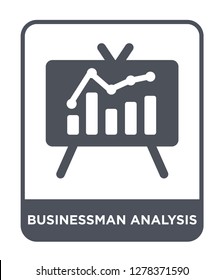 businessman analysis icon vector on white background, businessman analysis trendy filled icons from Business and analytics collection, businessman analysis vector illustration