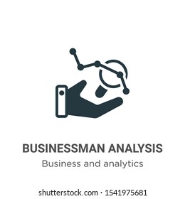 Businessman analysis vector icon on white background. Flat vector businessman analysis icon symbol sign from modern business and analytics collection for mobile concept and web apps design.