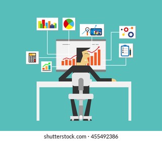 businessman analyzing financial chart and graph