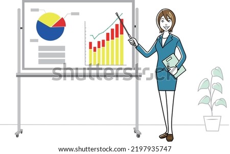 Businessman analyzing and presenting information