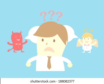 businessman, the angel and the devil