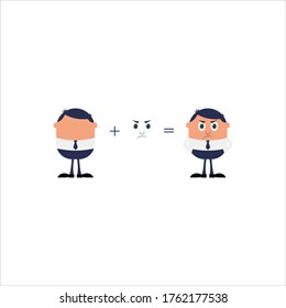 Businessman angry cartoon. Flat vector graphic in White background.