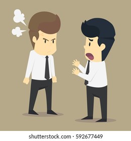 A businessman angry colleagues. vector