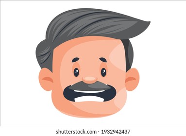 Businessman is with angry face. Vector graphic illustration. Individually on a white background.