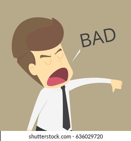 businessman angry hands with thumbs down.VECTOR