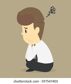 A businessman with anxiety. vector