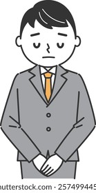 businessman apologizing upper body vector