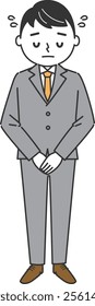 businessman apologizing whole body vector