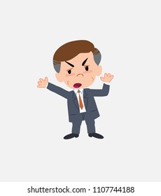 Businessman argues something with a gesture of discontent.