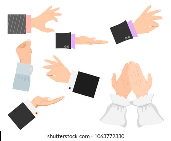 Businessman arm vector hands deafmute gestures human pointing people gesturing illustration