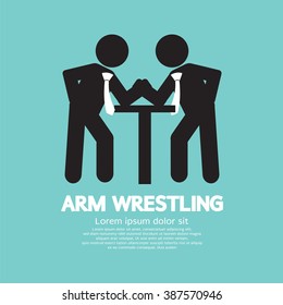 Businessman Arm Wrestling Symbol Vector Illustration