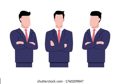 Businessman with arms crossed vector ilustration