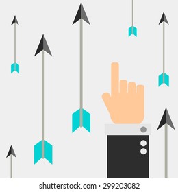 Businessman  and arrow 