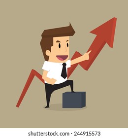 businessman arrow growing chart.vector