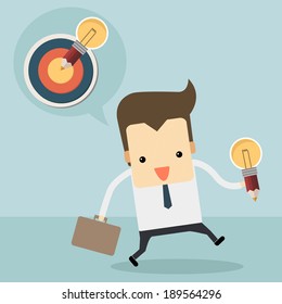 businessman with arrow on target vector
