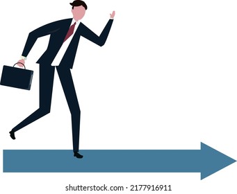 Businessman with arrow. Vector illustration	
