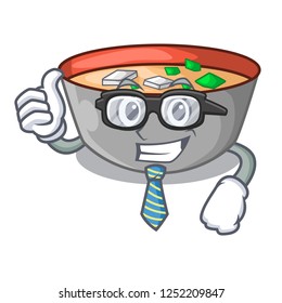Businessman asian soup cup isolated on mascot
