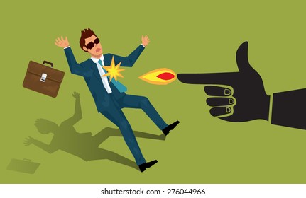 businessman assassination shooting, vector